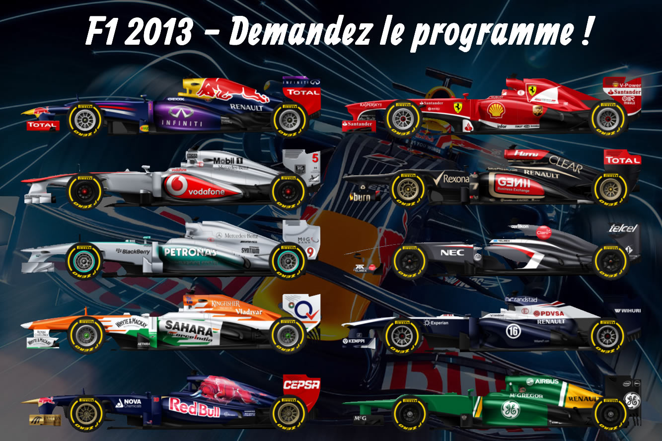 Programme saison 2013 de f1 