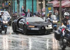 Emmanuel macron imagine en parade avec une bugatti chiron 