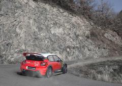 Kris Meeke et sa Citroen C3 WRC en reconnaissance du rallye de Monte Carlo